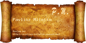 Pavlisz Miletta névjegykártya